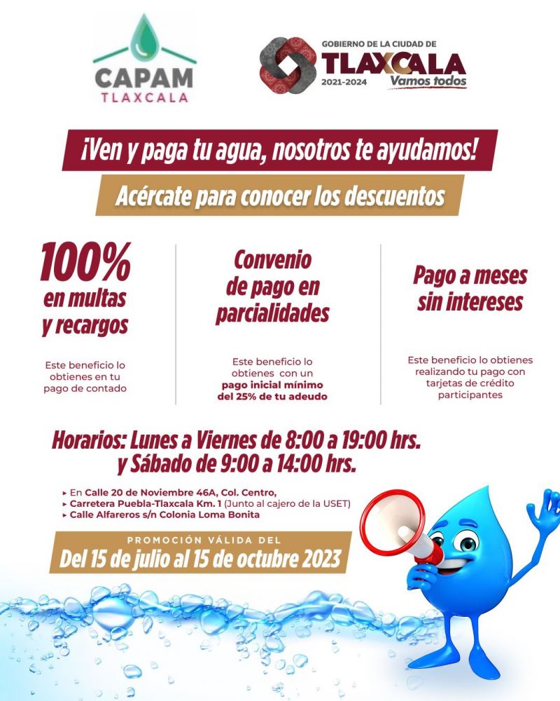 Aprueba Cabildo de Tlaxcala Capital programa de beneficios a usuarios de CAPAM